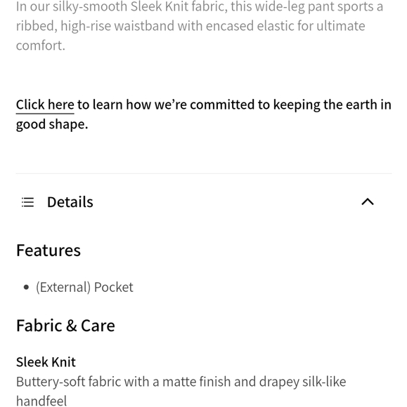 Sleek knit wide leg pant - new! - Picture 5 of 5